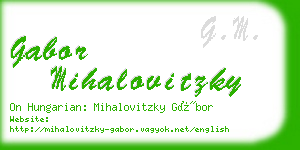 gabor mihalovitzky business card